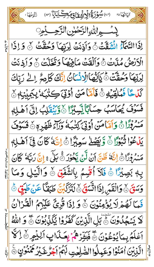 Surah Inshiqaq